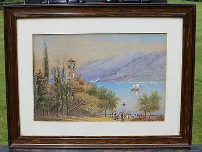 Watercolour Ruined Tower Santa Maria San Giovanni Lake Como J Whitacre Allen  • £145