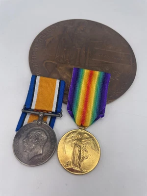 £300 • Buy Original World War One Medal Pair And Death Plaque, Pte Fuller, Suffolk Regiment