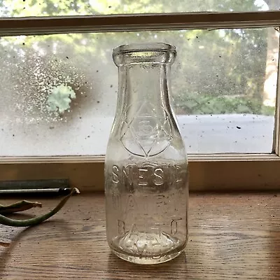 Pt Milk Bottle Snesil Dairy Baltimore MD Star Of David Jewish Owned 1921 Emb • $17.49