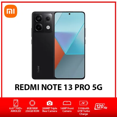 Xiaomi Redmi Note 13 Pro 5G Dual SIM Android Mobile Phone AU – Black/8GB+256GB • $629.59