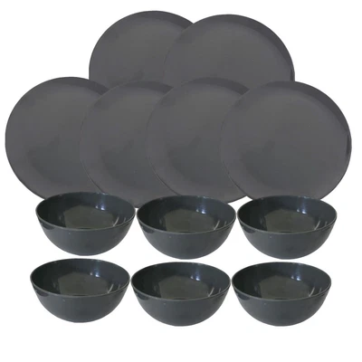 £20.49 • Buy Tableware Melamine Plates & Bowls Set Camping Picnic BBQ Dinner Party GiftP61020