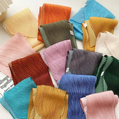 Crinkle Ribbon Silk Scarf Pleated Neck Tie Neckerchief Decorative Headscarf *UK • £3.95