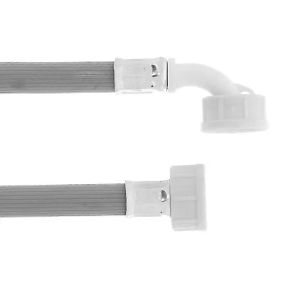 Washing Machine Fill Hose 1.5m Grey Dishwasher Hot Or Cold Water Inlet 90 Degree • £4.99