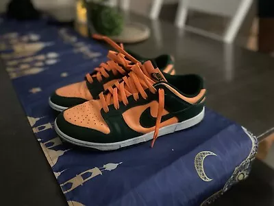 Size 10 - Nike Dunk Low Miami Hurricanes • $65