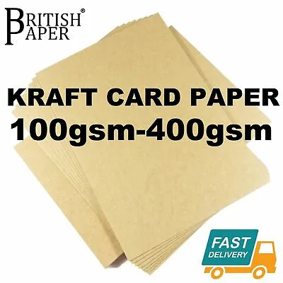 £0.99 • Buy A3 A4 A5 Brown Kraft Card Blank Sheet Paper Craft Wedding Gift Place Tags Labels