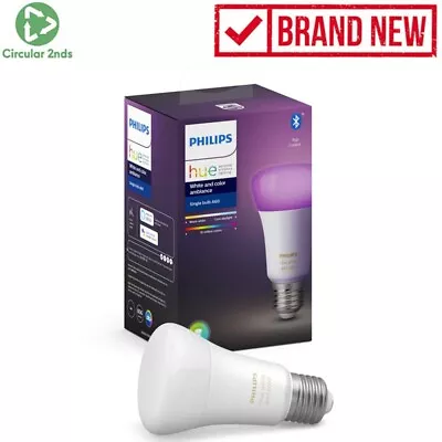 $99 • Buy Philips Hue 9W E27 Hue White & Multicolour Bluetooth LED Light Bulb 806LM 240V
