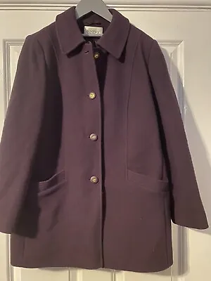 Eastex Size 12 Purple Beautiful Wool Lambswool Coat Winter Warm • £15