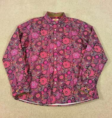 £29.95 • Buy Joe Browns Men's Button Dress Shirt / Size Large / Floral Paisley Pattern Pink