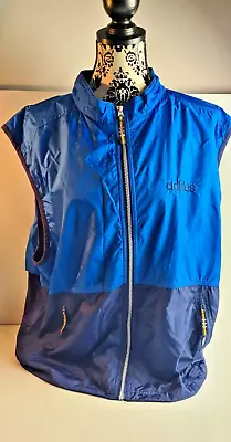 Vintage Adidas Sleeveless Windcheater Zip Up Vest With Pockets US Size L Unisex • $29.95