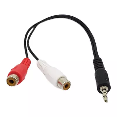 0.2m 3.5mm Stereo Jack Plug To Twin Phono Sockets Adapter Cable 0.2m 20cm • £2.19