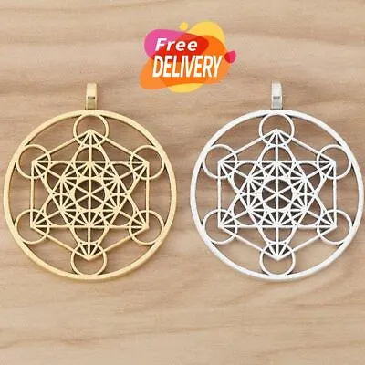 $9.79 • Buy Cube Necklace Sacred Geometry Archangel Metatron Pendant Medallion Charm Jewelry