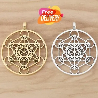 Cube Necklace Sacred Geometry Archangel Metatron Pendant Medallion Charm Jewelry • $8.81