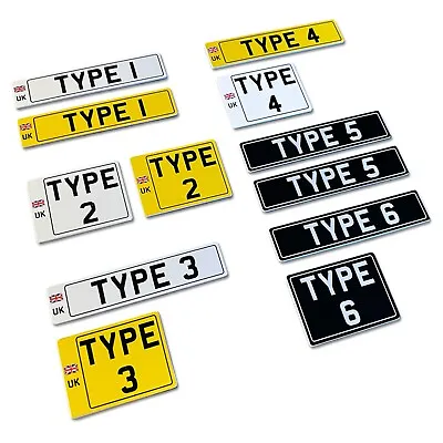 1:8 Scale UK British RC Mini Plastic Number Plate Plates Pair License Car Drift • £7.50