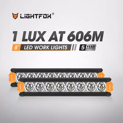 LIGHTFOX 8  Inch Osram Spot Slim LED Work Light Bar Offroad SUV 4x4 Reverse Pair • $49.95