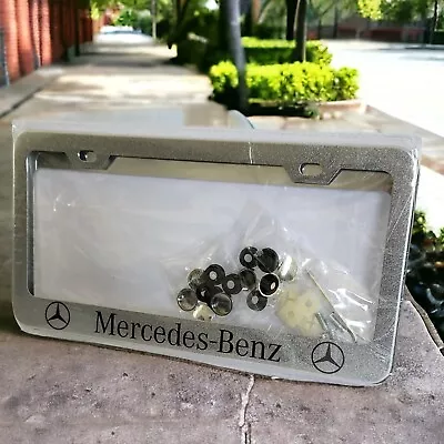 Mercedes Benz With Logo Stainless Steel License Plate Frame Holder Rear & Front • $11.61