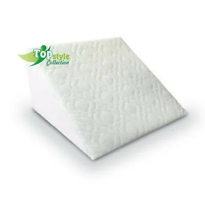 Large Acid Reflux Flex Foam Support Bed Wedge Pillow Removable Zip Quilted Cover • £16.55