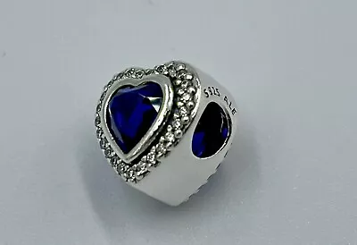 £29 • Buy Authentic Pandora Silver CZ & Blue Crystal Sparkling Love Bead 797608NANB