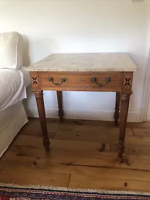 Elegant Marquetry Console Table With Marble Top • £390