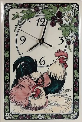 Santa Barbara Wall Clock Rooster Chicken Ceramic Original Country Vintage  • $39