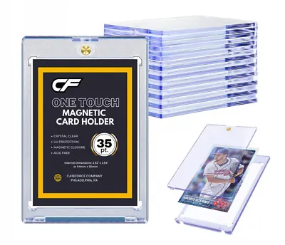 30 Pack Magnetic Trading Sport Card Holders 35pt One-Touch UV Protection Plastic • $28.99