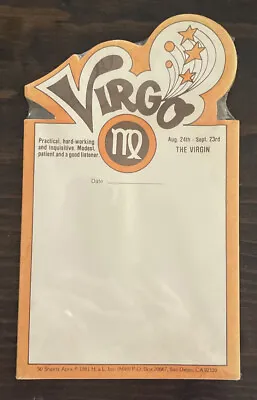 Vintage Virgo Note Pad Scratchpad 1981 Horoscope Astrology Zodiac 50 Sheets NOS • $12