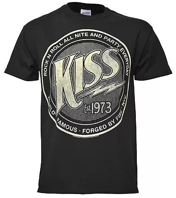 KISS T Shirt Official Established 1973 Logo Band Classic Glam Rock  Black NEW • £13.99