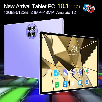 $227 • Buy 5G WIFI Tablet Gaming PC Android 12 HD 12+512GB TenCore Dual SIM 2.5k HD 8000mAh