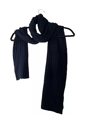 BUGATTI Unisex Scarf Premium Cable Knit Navy Blue Ribbed One Size • $12.99