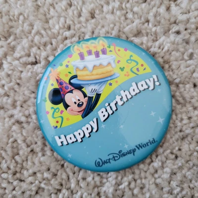 $6.99 • Buy Disney WDW Happy Birthday Button Pin Walt Disney World New 