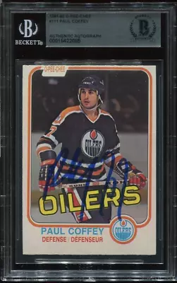 OILERS HOF PAUL COFFEY Signed Autographed 1981 OPC ROOKIE CARD RC BECKETT (BAS) • $149.99