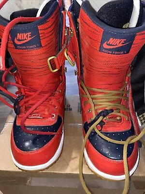 MEN’S NIKE ZOOM FORCE 1 SB SNOWBOARD BOOTS ZF-1 334841-671 SIZE 10 Tiger Rabbit • $275