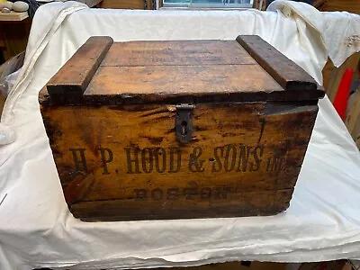 Antique Primitive Boston Ma Hood Wood Milk Box Dairy-  Rare Find • $450