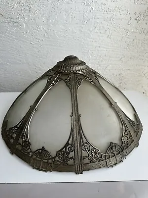 Antique 8 Panel Ribbed Glass Table Lamp Shade Mission Arts Crafts Nouveau 1C • $300