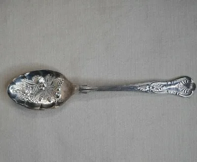 Sheffield England Kings Design Serving Spoon EPNS A1 Silverplate Fruit Relief... • $9.99