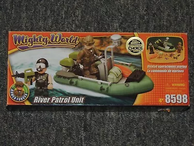 Mighty World Armed Forces 8598 RIVER PATROL UNIT BOAT RAFT FIGURES  • $24.99