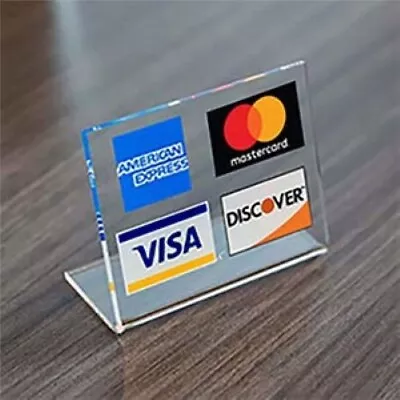 Visa/MasterCard/American Express Acrylic Counter Sign • $24.87