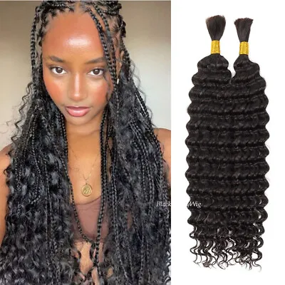 Deep Wave Micro Braids Human Hair Bulk No Weft Brazilian Braiding Hair 100g/Pcs • $117