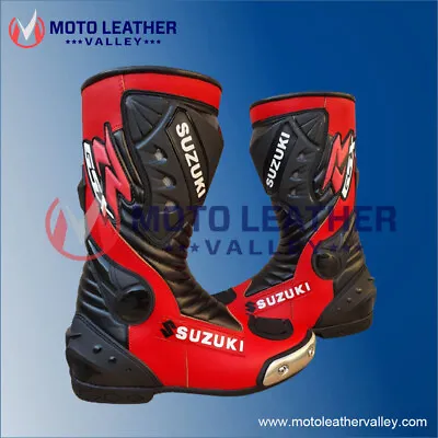 Suzuki Motorbike Motorcycle Racing Sports Shoes Boots Leather Biker Boots • $135