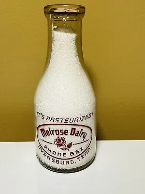 RARE WW2 Buy War Bonds Fighter Airplane Melrose Quart Milk Bottle Dyersburg TN • $174.99