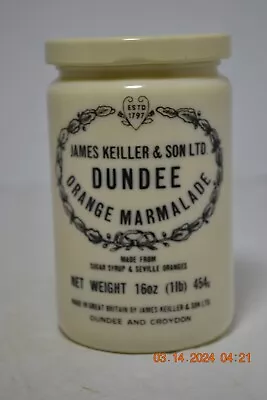 Vintage James Keiller & Son Dundee Orange Marmalade Jar With Original Lid • $35