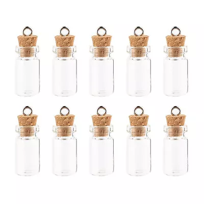 10pcs 1.5ml Art Craft With Cork Glass Bottle Message Vials Wedding Small Mini • £3.18