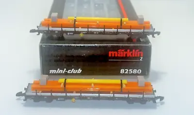 Z Scale Marklin Mini-Club 2x Flat Steak Car Set With Freight Original Box (A) • $69.99