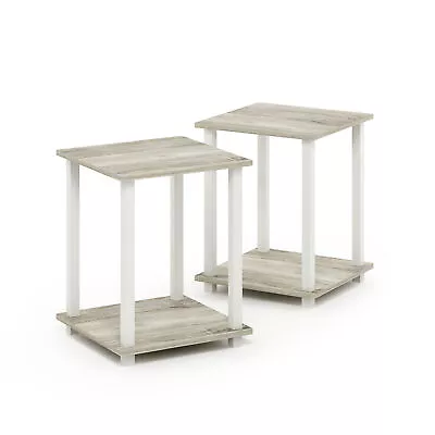 Sonoma Oak White Simplistic End Table Set Of Two 15.60 X 15.60 X 19.60 Inches • $33.56