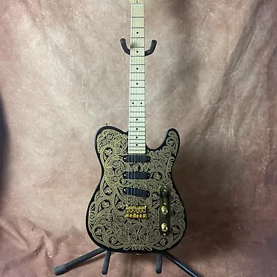 1994 James Burton Telecaster Black Gold Paisley Electric Guitar Fast Shipping • $259.99