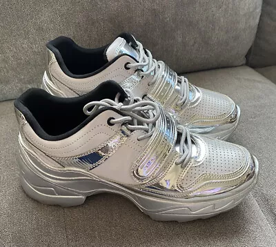 Zara‘s Bloggers Silver Metallic Sneakers Size~40/9 • $34.99