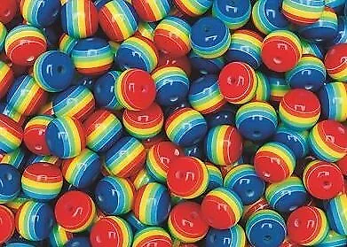 25 Rainbow Stripe Beads Round Red Yellow Blue Green 8mm • $1.50