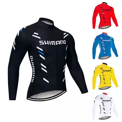 Men's Cycling Jersey Long Sleeve Bike Tops Bicycle Shirts Maillots Jacket • $19.71