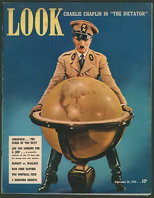 LOOK Magazine September 24 1940 ~ Charlie Chaplin  The Great Dictator  Hitler • $49.99
