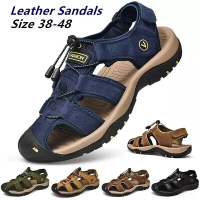 Men’s Closed-toe Hiking Fisherman Sport Outdoor Summer Sandals Beach Water Shoes • $27.54