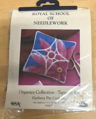 Royal School Of Needlework Tapestry Kit Gerbera Pin Cushion 10cm X10cm • £10